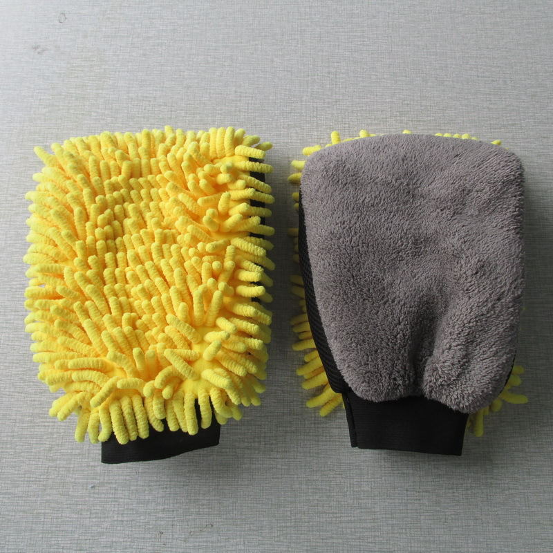 Premium Dual-Sided Microfiber Wash Mitt – Chenille Noodle & Coral Fleece – Scratch-Free Detailing