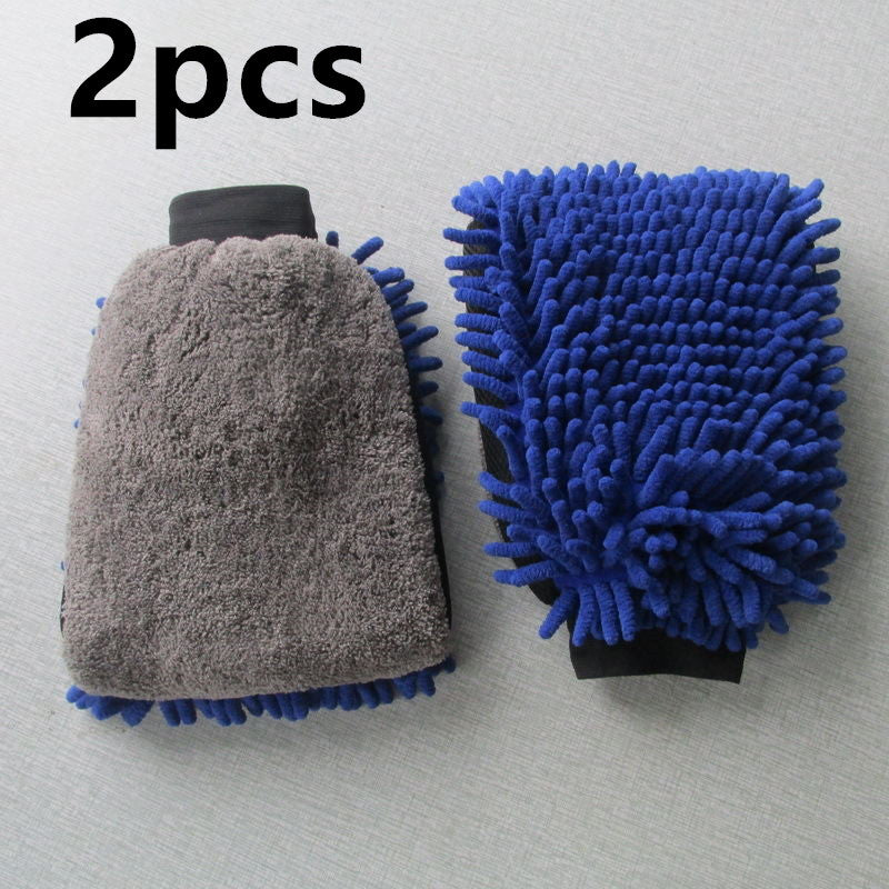 Premium Dual-Sided Microfiber Wash Mitt – Chenille Noodle & Coral Fleece – Scratch-Free Detailing