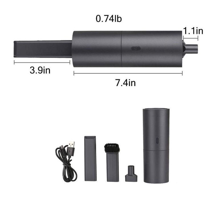 Cordless Mini Handheld Car Vacuum & Air Duster (3-in-1 Design) | USB Rechargeable, 2.0kPa Suction, Washable Filter