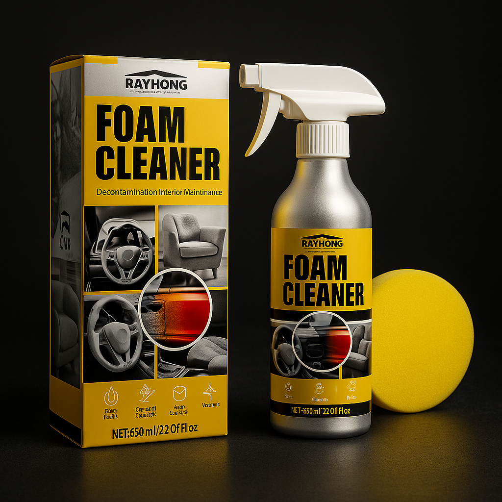 Car Interior Wash-Free Foam Cleaner (60ml) | Multi-Surface Decontamination Kit with Sponge