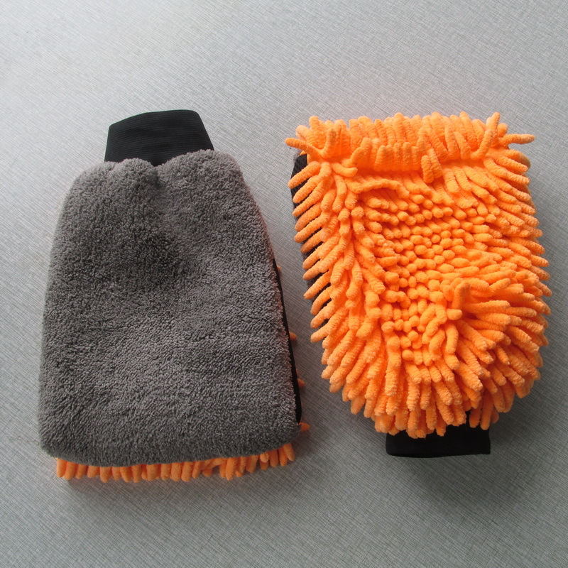 Premium Dual-Sided Microfiber Wash Mitt – Chenille Noodle & Coral Fleece – Scratch-Free Detailing