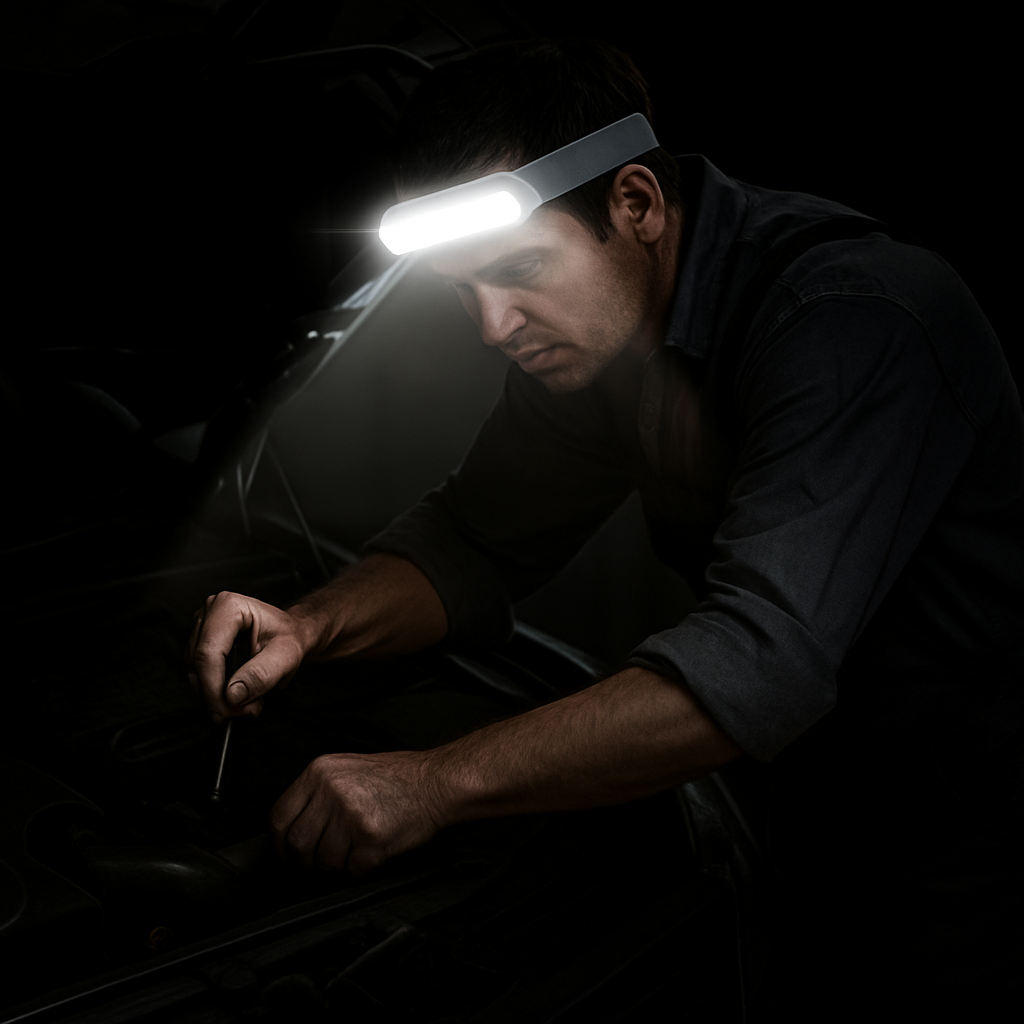 Professional Headlamp USB Rechargeable, 3 Lighting Modes Perfect for Car Repair and Under the Hood Work